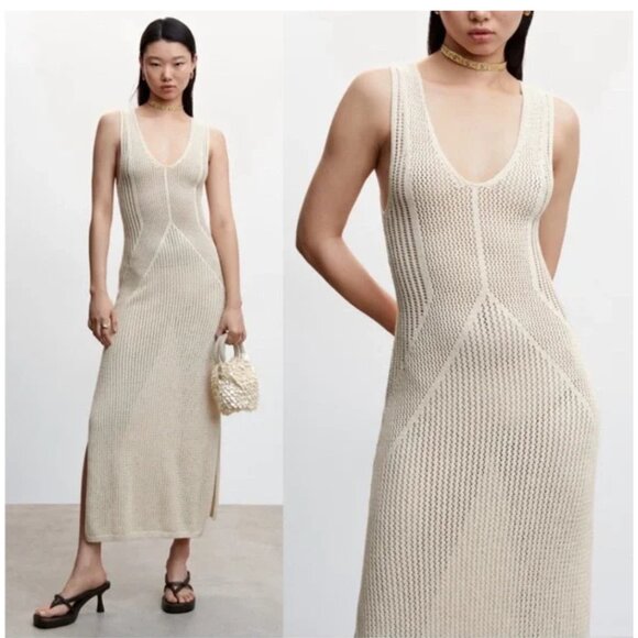 Anthropologie X Maeve Knitted Crochet Sleeveless Maxi Dress. - Picture 1 of 4